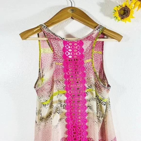 Patreons Of Peace Floral Animal Print Multi-pattern Sleeveless Blouse Size Med - Picture 5 of 7